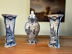 Delfts Blauw Vaas Set, Antiek en Kunst, Ophalen of Verzenden