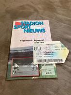 Ticket & Programma Feyenoord - Espanyol UEFA cup 29-10-1996, Overige typen, Gebruikt, Ophalen of Verzenden, Feyenoord