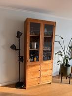 Teak vitrinekast / buffetkast, Ophalen, Gebruikt, 100 tot 150 cm, Teakhout