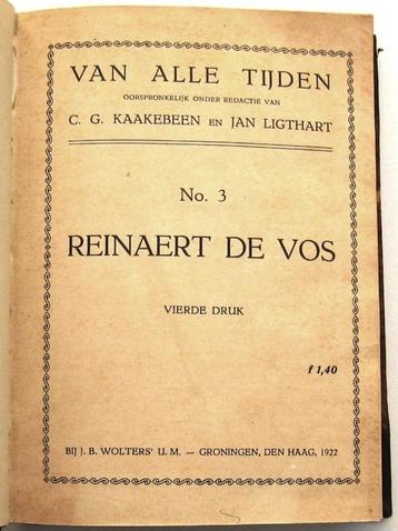 Reinaert de Vos 1922 SAMEN MET Heliand und Genesis 1922 beschikbaar voor biedingen
