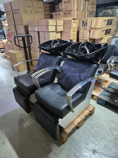 Pietranera wasunits wasbakken haren kapper salon kapsalon, Huis en Inrichting, Stoelen, Gebruikt, Twee, Kunststof, Leer, Metaal