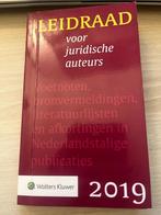 Leidraad voor juridische auteurs, 2019, Wolters Kluwer, Boeken, Studieboeken en Cursussen, Ophalen of Verzenden, Zo goed als nieuw