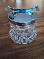 Vintage Kristallen Kandijpot met Zilveren Deksel, Antiek en Kunst, Antiek | Glas en Kristal, Ophalen of Verzenden
