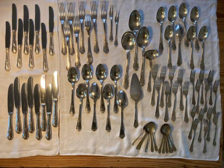 Van Kempen en Begeer verzilverd bestek 8 dlg., Antiek en Kunst, Antiek | Bestek, Verzenden