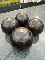 4 x Antieke Bowlingballen of kegels ebbenhout Set, Ophalen of Verzenden