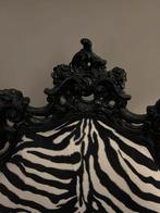 Antieke barok fauteuil met zebra print., Huis en Inrichting, Fauteuils, Ophalen, Hout, Gebruikt, 75 tot 100 cm