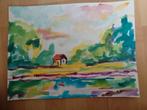 Schilderij aquarel, Antiek en Kunst, Kunst | Schilderijen | Klassiek, Ophalen of Verzenden