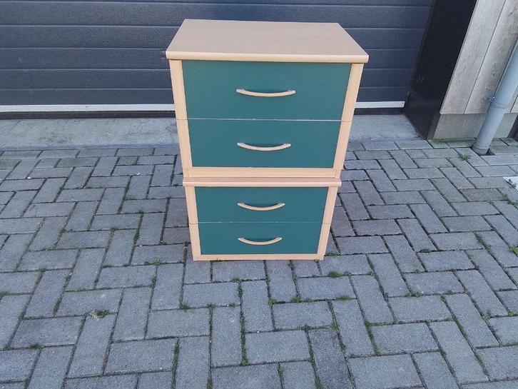 2 x lichteiken Nachtkastje, Huis en Inrichting, Slaapkamer | Nachtkastjes, Gebruikt, Minder dan 55 cm, 45 tot 65 cm, Hout, Ophalen of Verzenden
