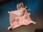 Nicotoy konijn knuffeldoek roze abc, Ophalen, Zo goed als nieuw, Konijn