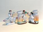 3 X art deco beeldje, vaasje, pierrot, pierrette, Ophalen of Verzenden