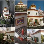 Handgemaakt Diorama van een Tibetaans klooster., Ophalen of Verzenden, Boeddhisme, Zo goed als nieuw, Beeld(je)