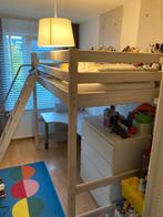 Flexa Hoogslaper Whitewash met Bureau en Matras, Ophalen, Gebruikt, Hoogslaper