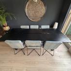Boomstamtafel., Huis en Inrichting, Tafels | Eettafels, Ophalen, Gebruikt, Eikenhout, 200 cm of meer