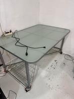 Tafel met glasplaat ikea, Huis en Inrichting, Tafels | Salontafels, Ophalen, Gebruikt, 100 tot 150 cm, 50 tot 100 cm