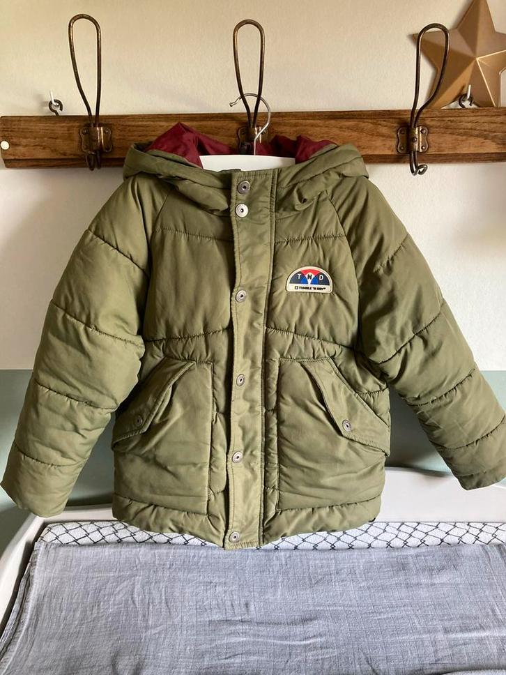 Tumble ‘n Dry Winterjas legergroen mt 116, Kinderen en Baby's, Kinderkleding | Maat 116, Gebruikt, Jongen of Meisje, Jas, Ophalen of Verzenden