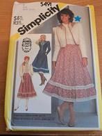 Vintage simplicity 5491 voor blouse, jasje, rok, Gunne Sax, Hobby en Vrije tijd, Kledingpatronen, Ophalen of Verzenden, Zo goed als nieuw