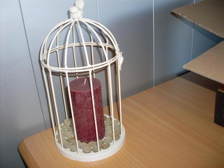 decoratie vogelkooi als kandelaar, Antiek en Kunst, Curiosa en Brocante, Ophalen