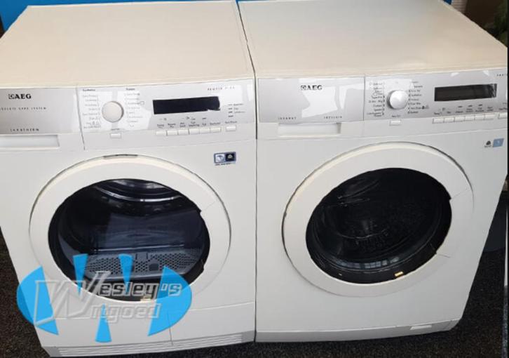 AEG Protex set wasmachine en wpdroger met 1 jaar garantie, Witgoed en Apparatuur, Wasmachines, Gebruikt, Voorlader, 8 tot 10 kg