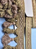 Beige groen vintage flossenband en bijpassend sierband, Ophalen of Verzenden, Nieuw, Lint, Band of Elastiek