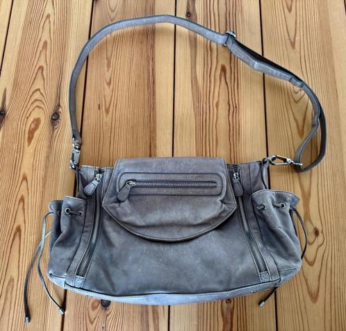 Claudia Strater Tas / Handtas met vakken - Grijs Leer, Sieraden, Tassen en Uiterlijk, Tassen | Damestassen, Gebruikt, Grijs, Ophalen of Verzenden