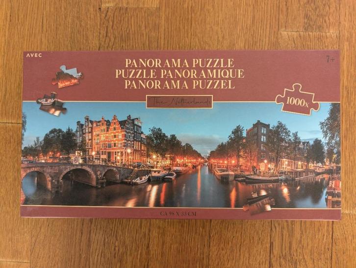 Panorama legpuzzel van Amsterdam. 1000 stukjes., Hobby en Vrije tijd, Denksport en Puzzels, Zo goed als nieuw, Legpuzzel, 500 t/m 1500 stukjes