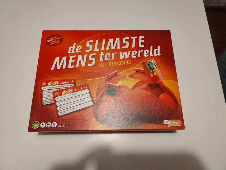 De Slimste Mens ter Wereld - Bordspel, Hobby en Vrije tijd, Gezelschapsspellen | Bordspellen, Zo goed als nieuw, Drie of vier spelers