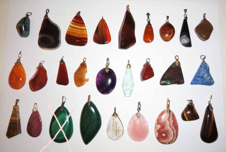 Hangers Edelsteen Groot Mix, Sieraden, Tassen en Uiterlijk, Edelstenen, Zo goed als nieuw, Verzenden