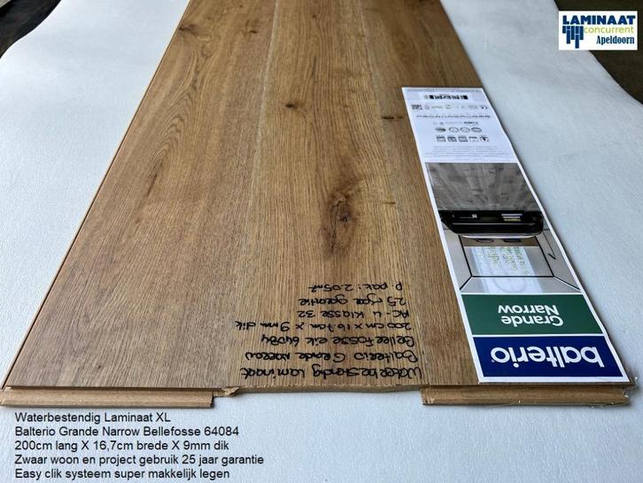 Waterbestendig XL Laminaat Bellerfosse Eik 9mm dik €14,95m2, Huis en Inrichting, Stoffering | Vloerbedekking, Nieuw, Laminaat