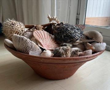 Mooie grote brocante aardewerk schaal uit Frankrijk beschikbaar voor biedingen