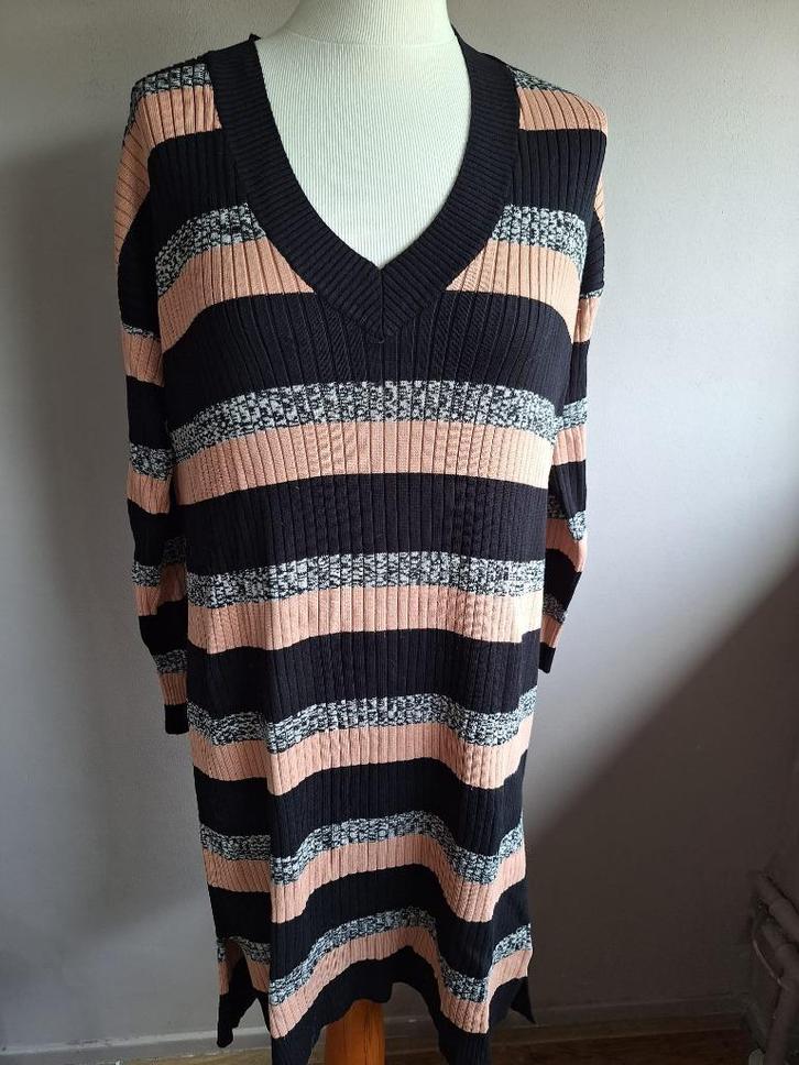 Gestreepte ribbel stretch jurk van de Shoeby, maat XL, Kleding | Dames, Jurken, Gedragen, Maat 46/48 (XL) of groter, Ophalen of Verzenden