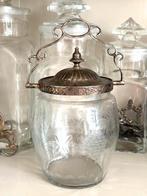 Antieke koekjespot, koekjesglas, biscuitbarrel, Ophalen of Verzenden