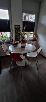 Ronde eettafel met 6 stoelen, Huis en Inrichting, Tafels | Eettafels, Ophalen, Rond, 100 tot 150 cm, 100 tot 150 cm