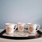 Jet by ter Steege, 3 mokken met rozen, Huis en Inrichting, Keuken | Servies, Ophalen of Verzenden, Zo goed als nieuw, Porselein