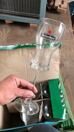 25 Heineken bier-/wijnglazen op hoge voet – zeldzame set, Ophalen of Verzenden, Zo goed als nieuw, Glas of Glazen, Heineken