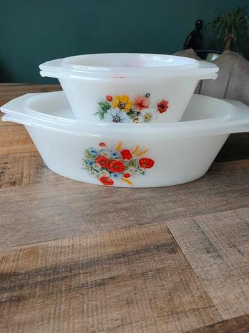 Vintage Arcopal schalen klaprozen beschikbaar voor biedingen