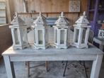 4 Witte Lantaarns - Sfeervolle Decoratie, Ophalen, Gebruikt, 25 tot 50 cm, Wit