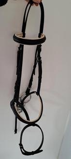 Hoofdstel Full met dressuurteugels en dubbel gebroken bit, Ophalen of Verzenden