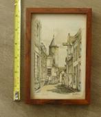 leuk aquarel schilderijtje AMERSFOORT stadsgezicht    (27), Ophalen of Verzenden