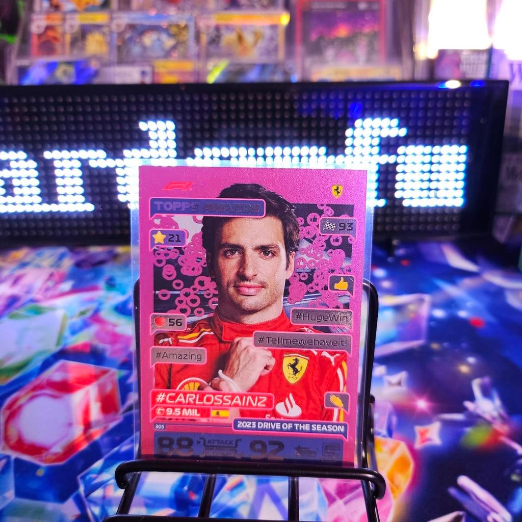 Formule 1 Carlos Sainz Pink Parallel Kaart, Ophalen of Verzenden