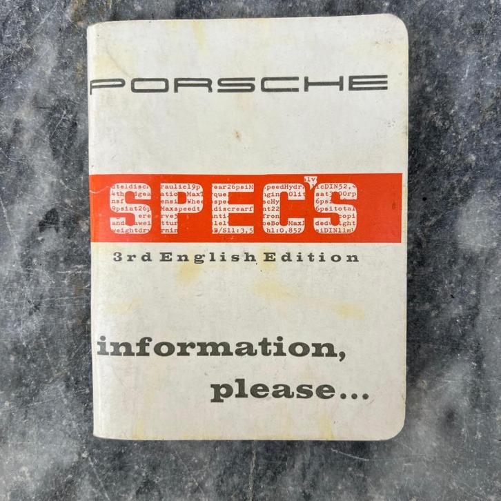 Porsche 356 Spec's 3e Engelstalige handleiding, Auto diversen, Handleidingen en Instructieboekjes, Ophalen of Verzenden