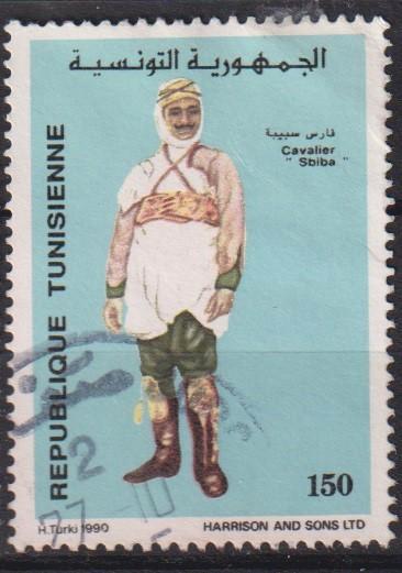 Tunesie 1990 Klederdracht, Postzegels en Munten, Postzegels | Thematische zegels, Gestempeld, Overige thema's, Verzenden