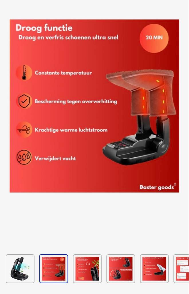 Schoenendroger met Ozone - Droog & Hygiënisch!, Kleding | Heren, Schoenen, Nieuw, Overige typen, Zwart, Ophalen of Verzenden