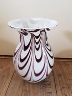 Murano vaas / design glaswerk paars wit, Antiek en Kunst, Kunst | Designobjecten, Ophalen of Verzenden