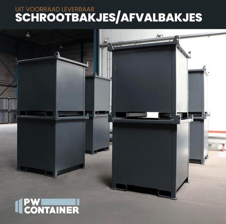 Schrootbakjes uit voorraad leverbaar. 1m3/1.9m3/2m3, Zakelijke goederen, Machines en Bouw | Keten en Containers, Ophalen