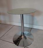 Glazen bijzettafel, Huis en Inrichting, Tafels | Bijzettafels, Minder dan 55 cm, Gebruikt, Rond, Glas