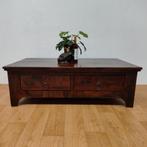 Antieke houten koloniale salontafel koffietafel met lades, Valkenswaard, Gebruikt, 100 tot 150 cm, Info@flashbackfurniture.nl