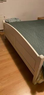 Grenen ledikant 210x160 wit geverfd, Ophalen, Gebruikt, Tweepersoons, 160 cm