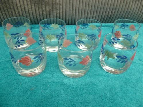 7x kleine Boerenbont sap glazen drink glazen Boerenbond, Huis en Inrichting, Keuken | Servies, Zo goed als nieuw, Glas of Glazen