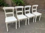 4x witte houten stoelen, Ophalen, Zo goed als nieuw, Wit, Vier