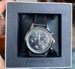 Prisma heren horloge nieuw in doos zwart leer rood, Sieraden, Tassen en Uiterlijk, Horloges | Heren, Verzenden, Staal, Overige merken